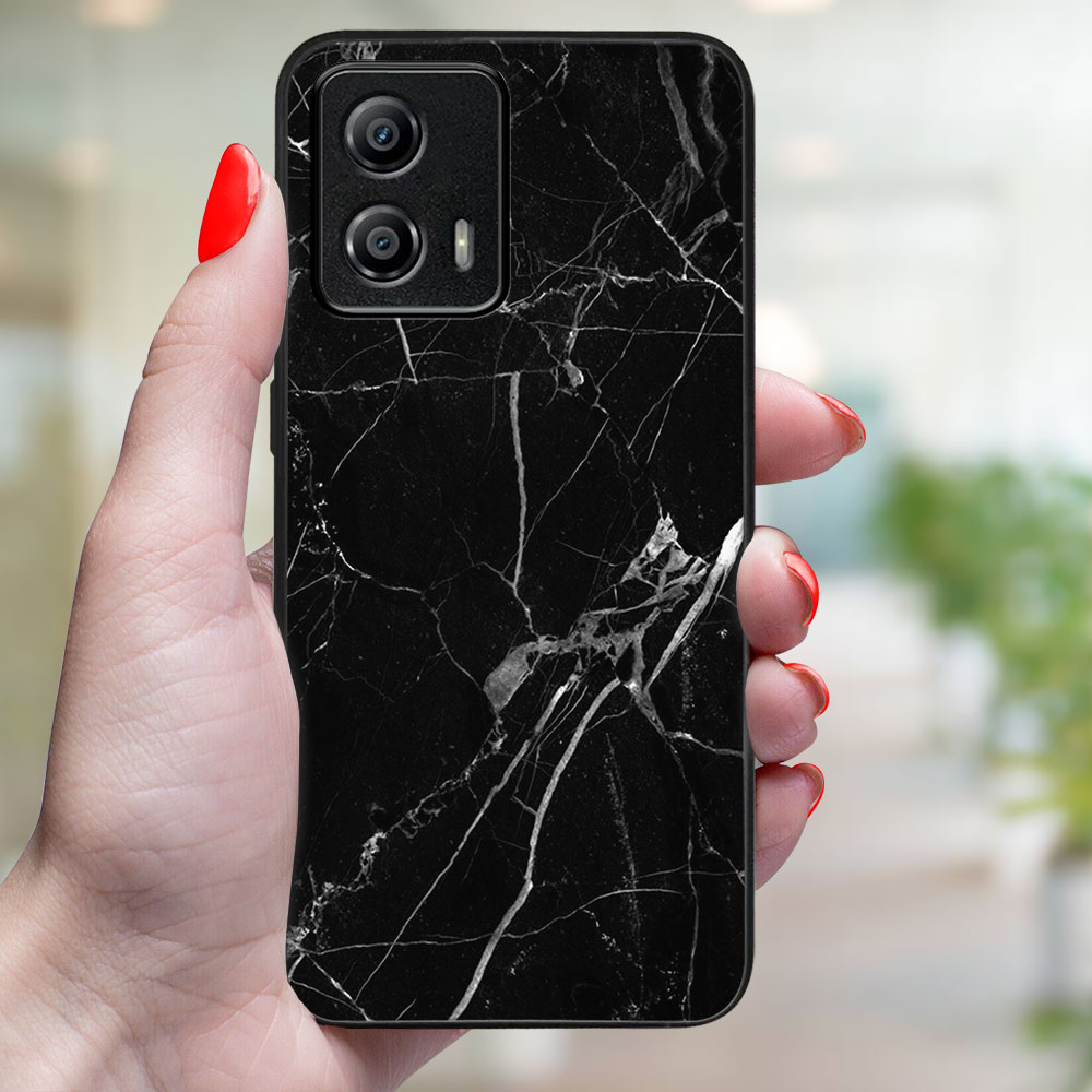 MY ART Zaščitni Pokrov Za Motorola Moto G53 5G BLACK MARBLE (142)