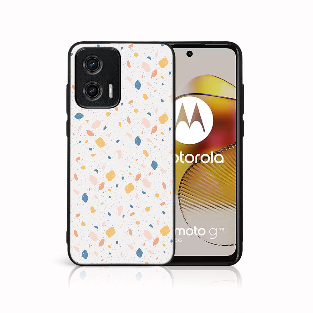 MY ART Zaščitni Pokrov Za Motorola Moto G73 5G ORANŽNA TERRAZZO (165)