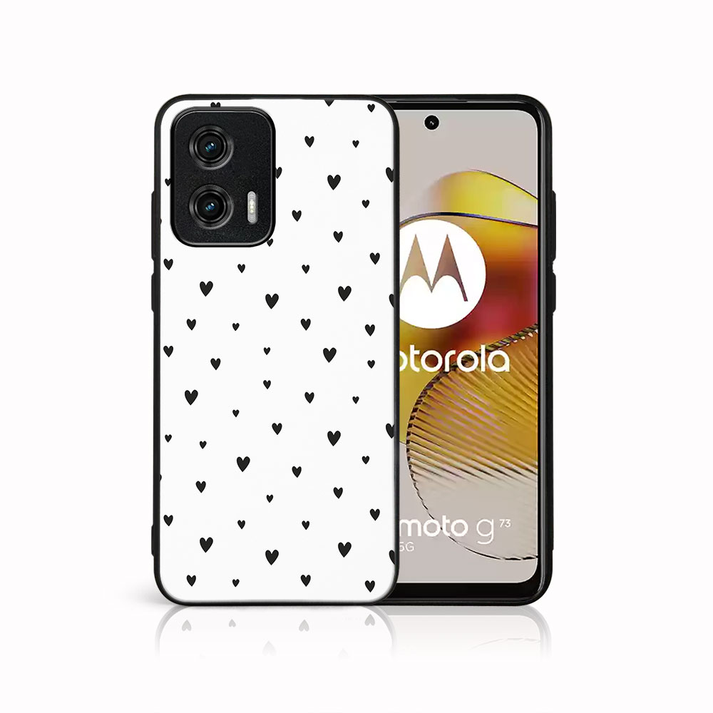 MY ART Zaščitni Pokrov Za Motorola Moto G73 5G BLACK HEARTS (167)