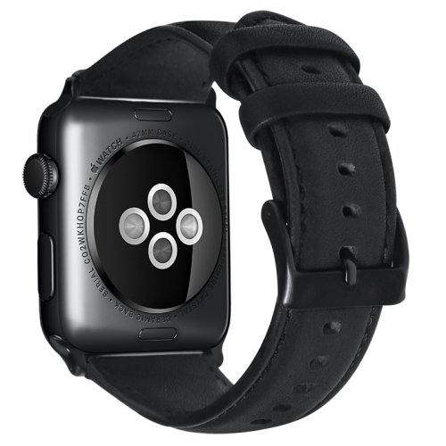 WAX Kožený Remienok Apple Watch Ultra 1 / 2 (49mm) / 9 / 9 / 8 / 7 (45mm) / 6 / SE / 5 / 4 (44mm) / 1, 2, 3 (42mm) čierny