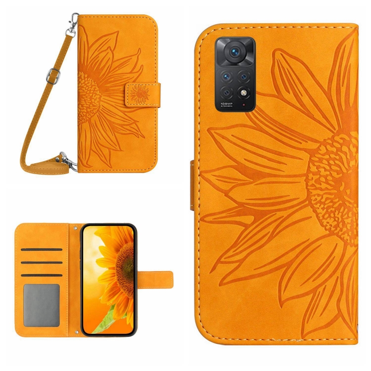 ART SUNFLOWER Etui Za Denarnico Z Vrvico Za Xiaomi Redmi Note 11 / Note 11S Rumena