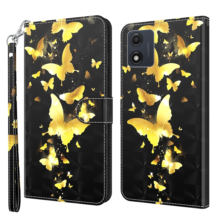 ART Ovitek Denarnice Za Motorola Moto E13 GOLD BUTTERFLY