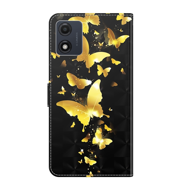 ART Ovitek Denarnice Za Motorola Moto E13 GOLD BUTTERFLY