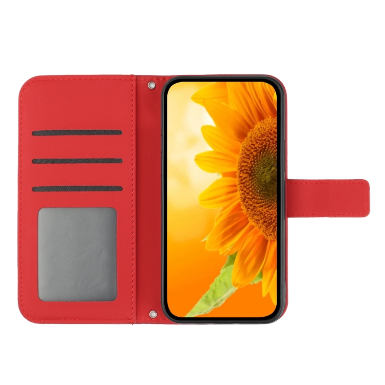 ART SUNFLOWER Etui Denarnica Z Vrvico Za Sony Xperia 1 VI Rdeč