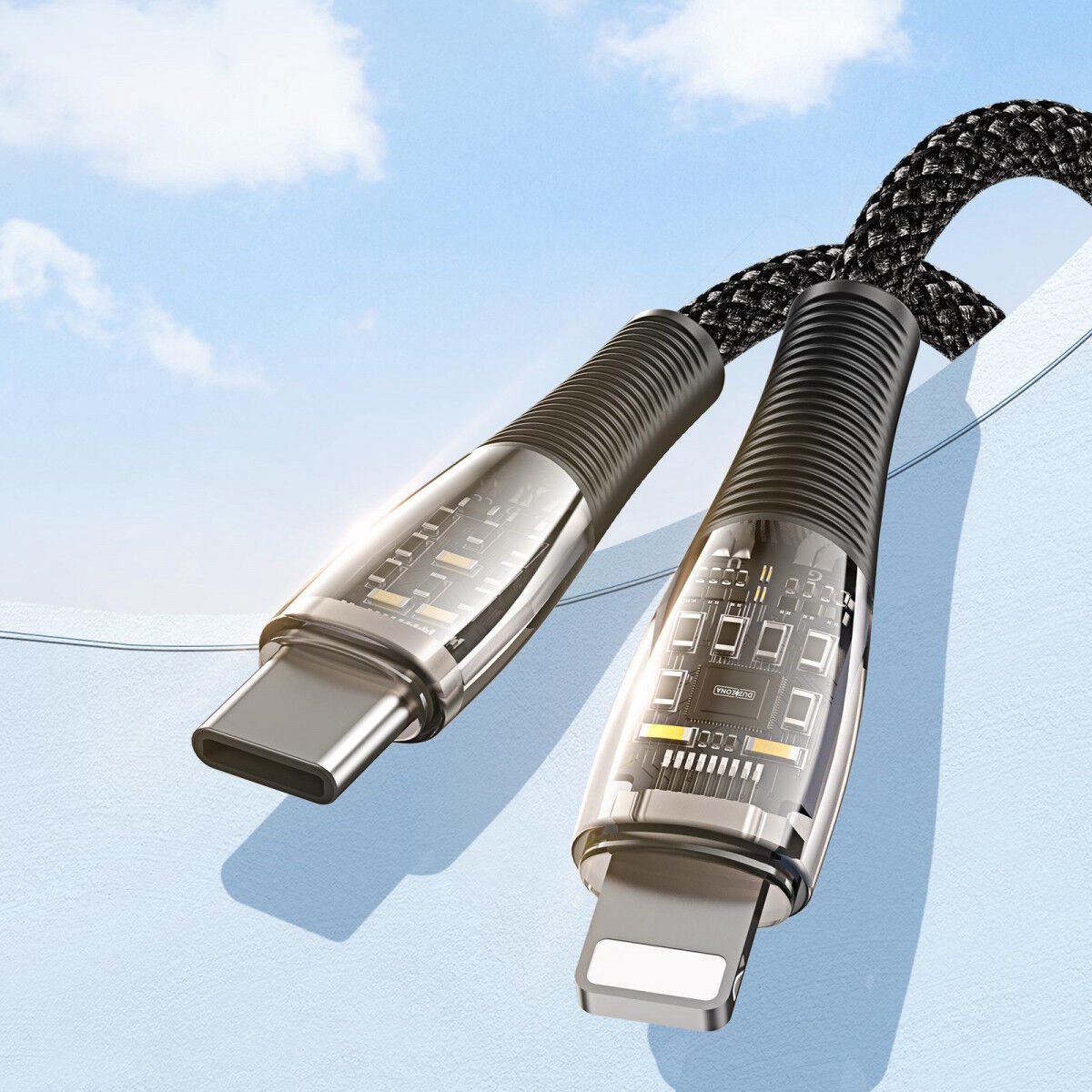 DUZZONA A5 20W USB Type-C / Lightning Kabel črn