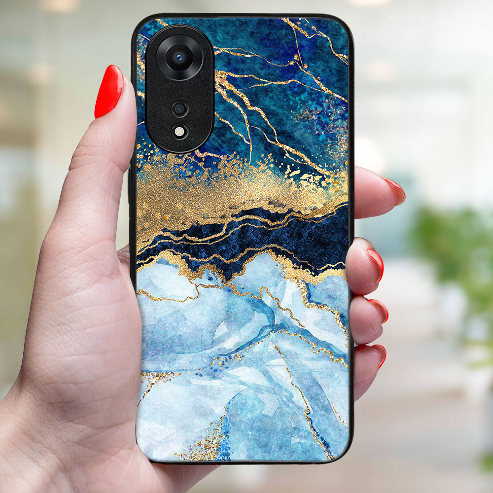 MY ART Zaščitni Pokrov Za Oppo A78 BLUE MARBLE (141)