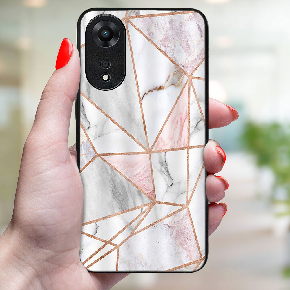 MY ART Zaščitni Pokrov Za Oppo A78 PINK MARBLE (143)