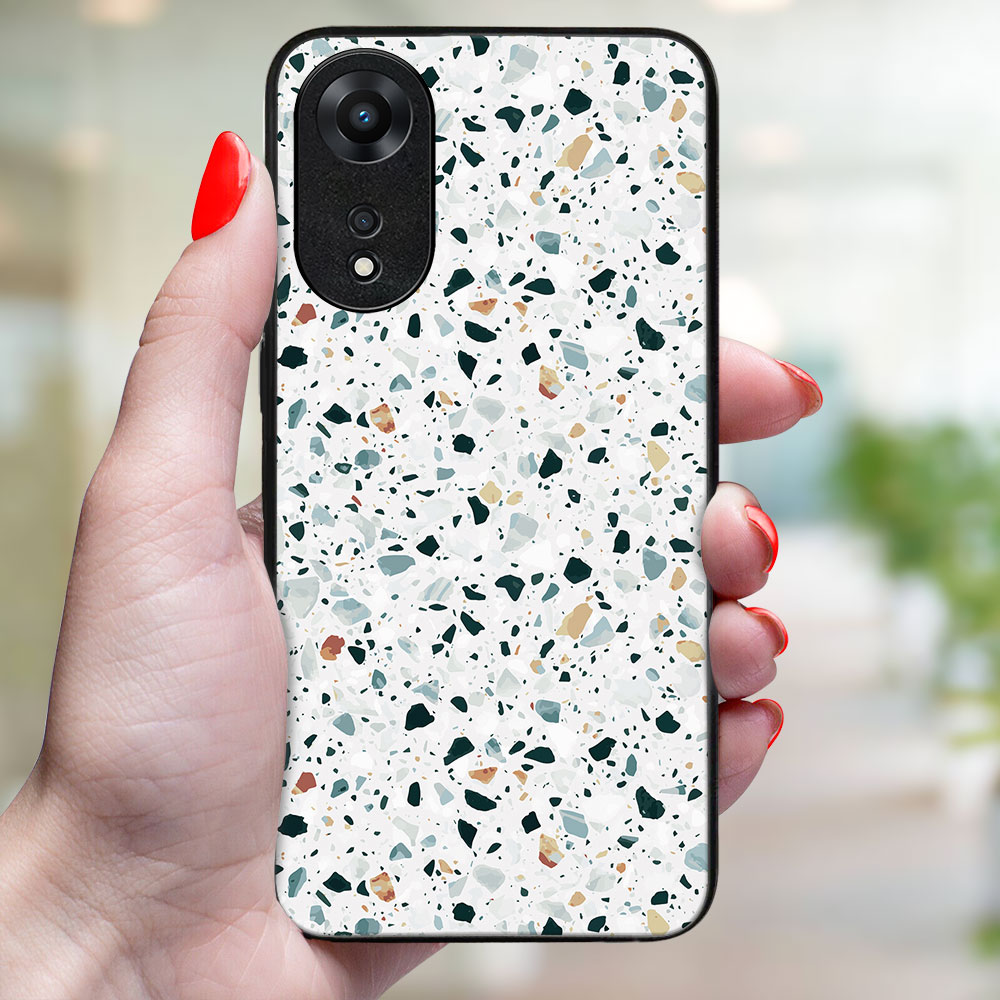 MY ART Zaščitni Pokrov Za Oppo A78 GREY TERRAZZO (163)