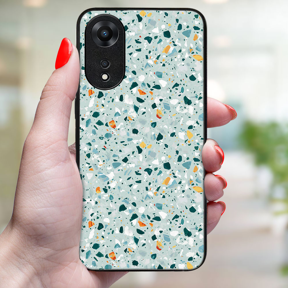 MY ART Zaščitni Pokrov Za Oppo A78 BLUE TERRAZZO (164)