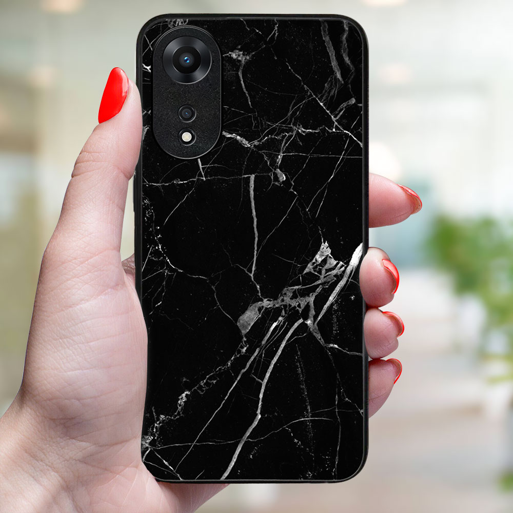 MY ART Zaščitni Pokrov Za Oppo A78 5G BLACK MARBLE (142)