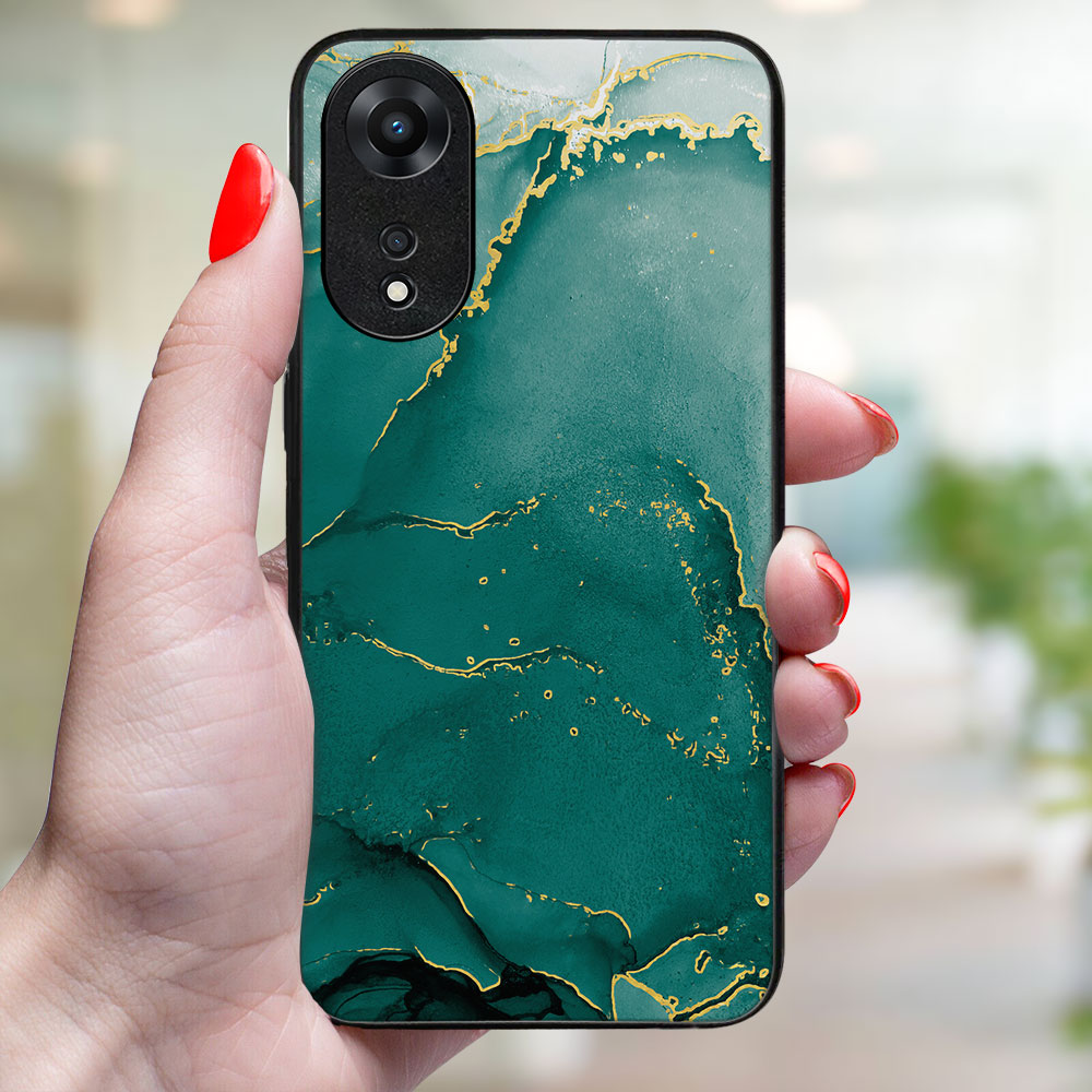 MY ART Zaščitni Pokrov Za Oppo A78 5G GREEN MARBLE (145)