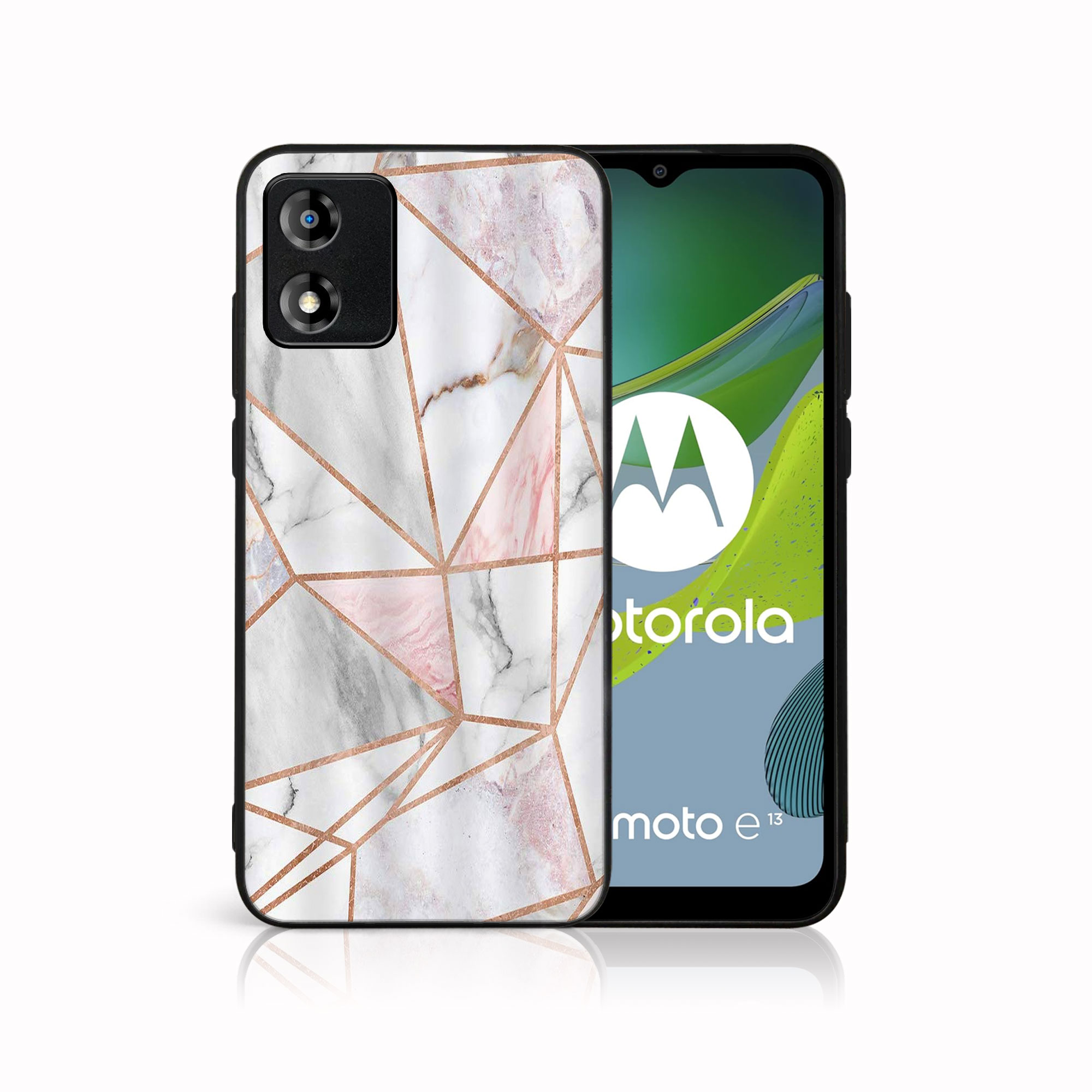 MY ART Zaščitni Pokrov Za Motorola Moto E13 PINK MARBLE (143)