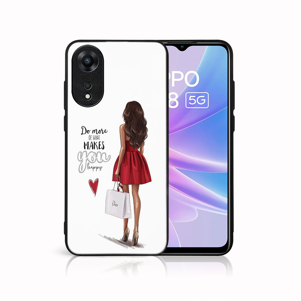 MY ART Zaščitni Pokrov Za Oppo A78 5G RED DRESS (137)