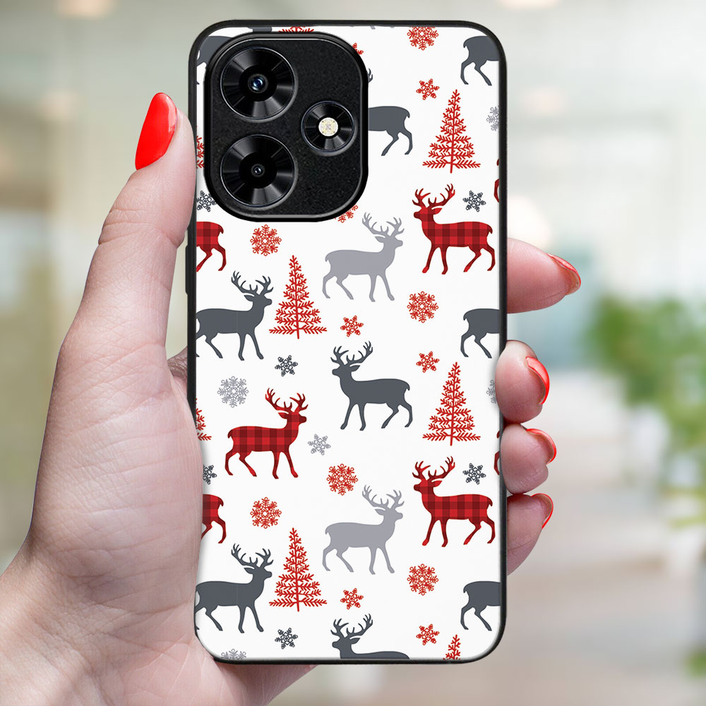 MY ART Infinix Christmas Design Cover Hot 30 DEER (068)