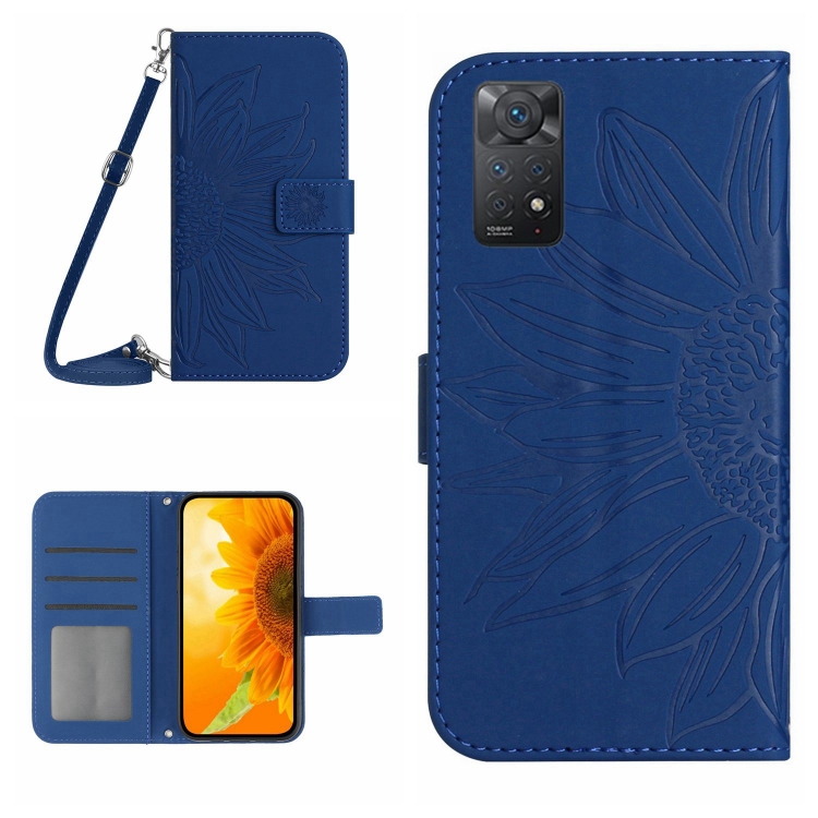 ART SUNFLOWER Etui Za Denarnico Z Vrvico Za Xiaomi Redmi Note 11 / Note 11S Modra