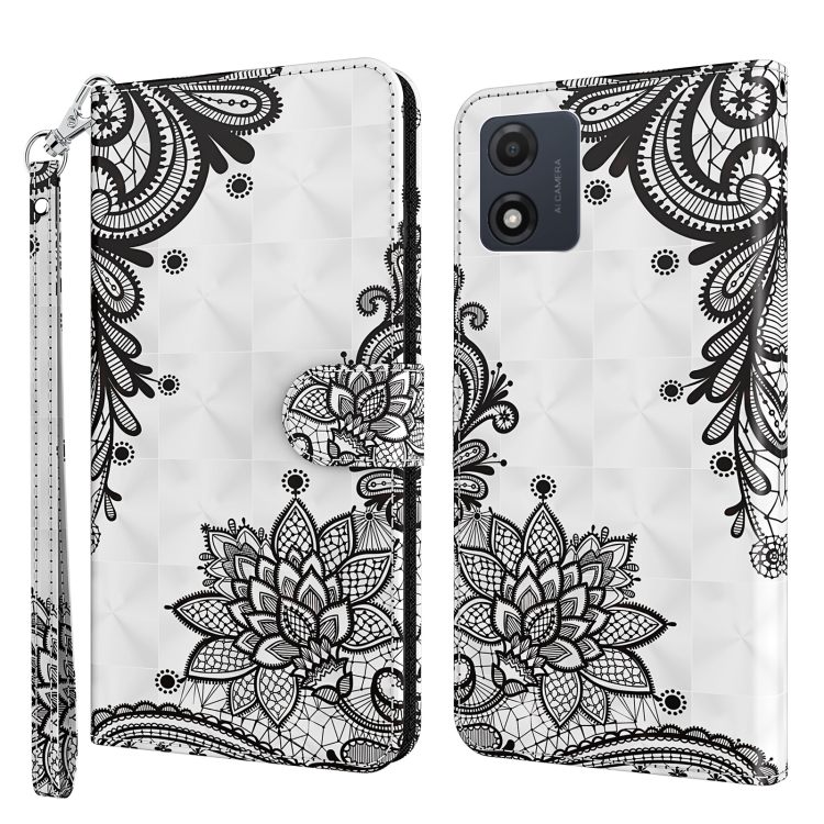 ART Ovitek Denarnice Za Motorola Moto E13 BLACK FLOWER