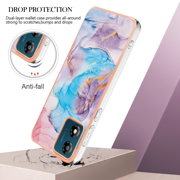 IMD MARBLE Zaščitni Pokrov Za Motorola Moto E13 BLUE