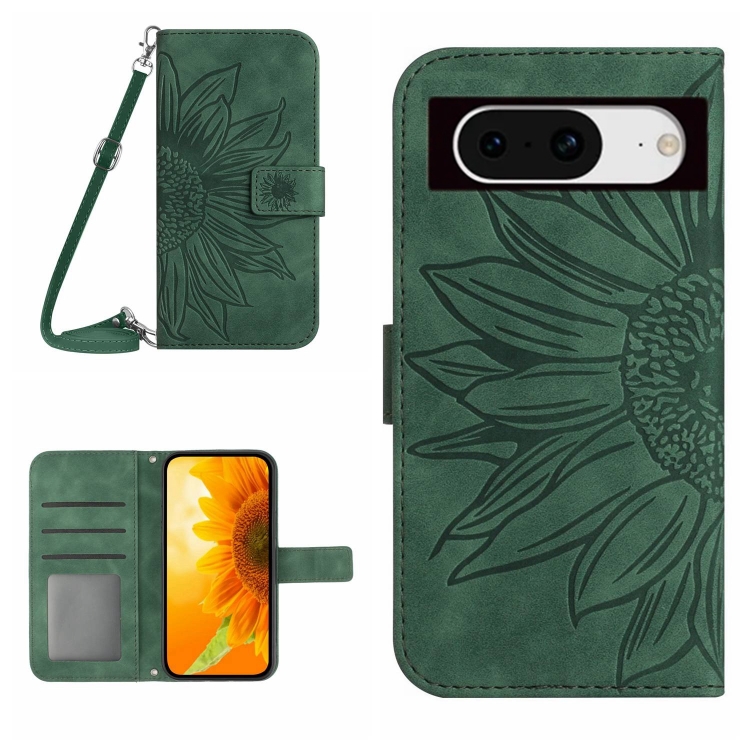 ART SUNFLOWER Etui Denarnica Z Vrvico Za Google Pixel 8a Zelena