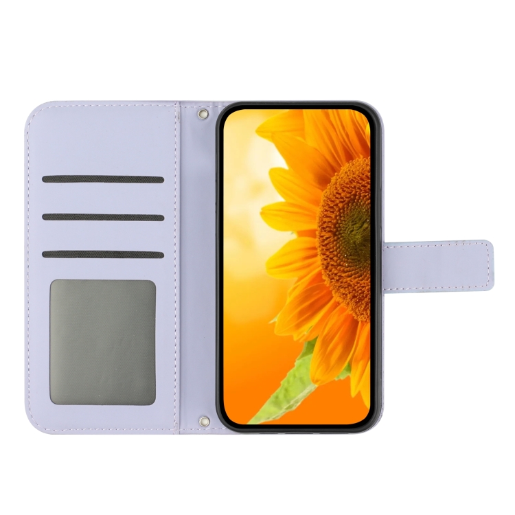 ART SUNFLOWER Ovitek Za Denarnico Z Vrvico Za Sony Xperia 1 VI Vijoličen