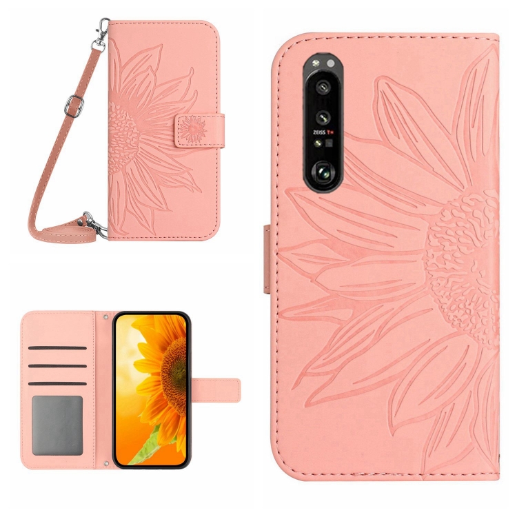 ART SUNFLOWER Etui Denarnica Z Vrvico Za Sony Xperia 1 VI Roza