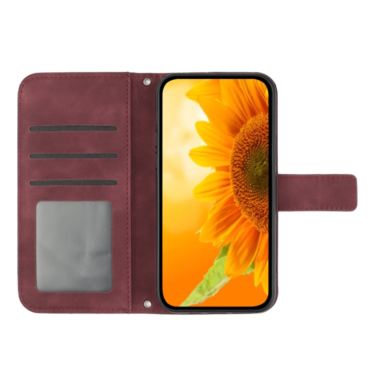 ART SUNFLOWER Ovitek Za Denarnico Z Vrvico Za Sony Xperia 1 VI Bordo