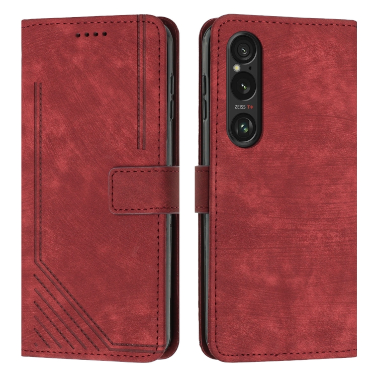 STRIPE Etui Denarnica S Paščkom Sony Xperia 1 VI Rdeča