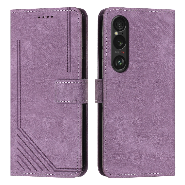 STRIPE Etui Denarnica S Paščkom Sony Xperia 1 VI Vijoličen