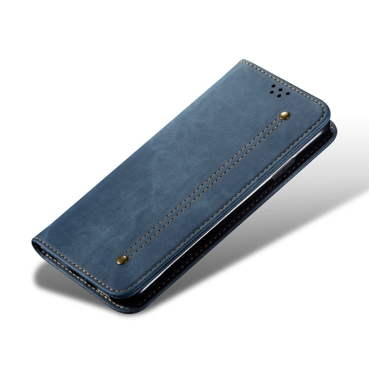 Ovitek Denarnica DENIM Za Motorola Edge 50 Pro Moder