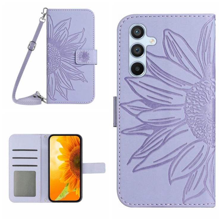 ART SUNFLOWER Etui Za Denarnico Z Vrvico Za Samsung Galaxy S24 FE 5G Vijoličen