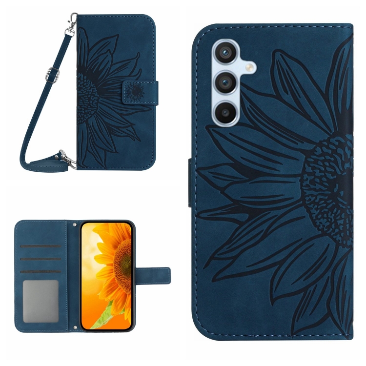 ART SUNFLOWER Etui Za Denarnico Z Vrvico Za Samsung Galaxy S24 FE 5G Modra